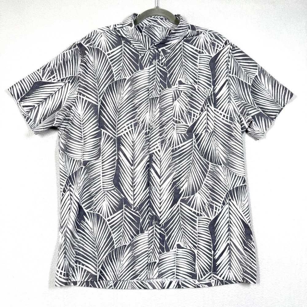 Vuori Shirt Mens XL Short Sleeve Bridge Button Down Performance Palm Print V184